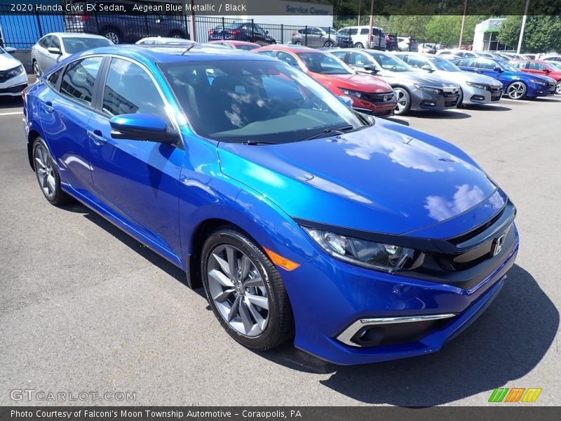 Aegean Blue Metallic / Black 2020 Honda Civic EX Sedan