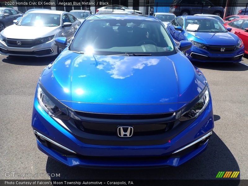 Aegean Blue Metallic / Black 2020 Honda Civic EX Sedan