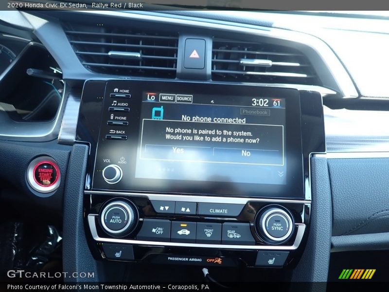 Rallye Red / Black 2020 Honda Civic EX Sedan