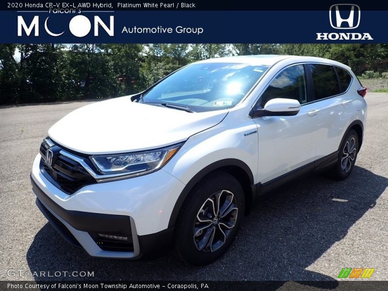 Platinum White Pearl / Black 2020 Honda CR-V EX-L AWD Hybrid