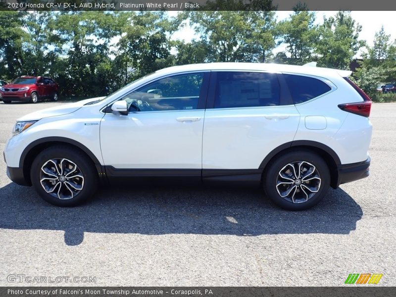 Platinum White Pearl / Black 2020 Honda CR-V EX-L AWD Hybrid