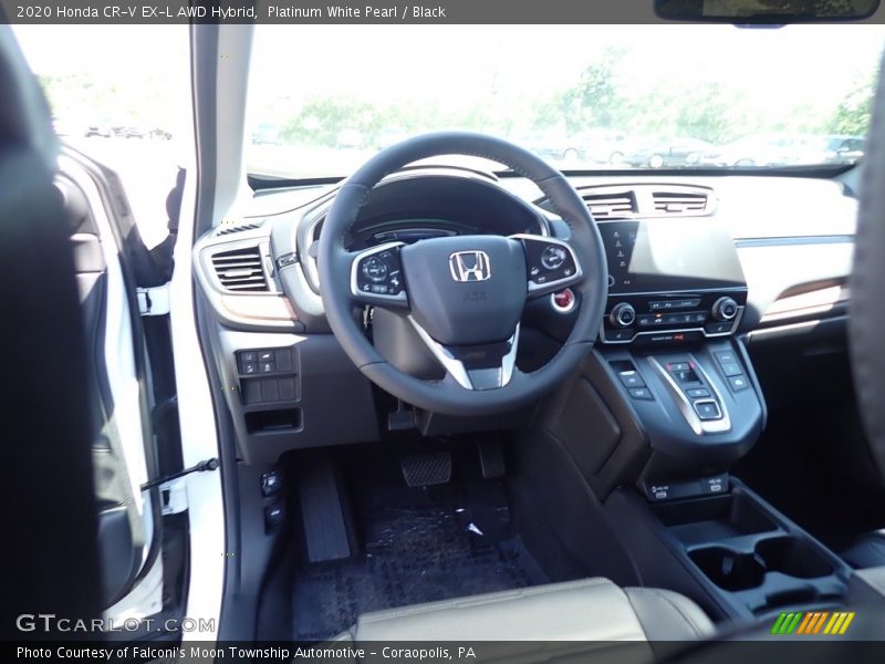 Platinum White Pearl / Black 2020 Honda CR-V EX-L AWD Hybrid
