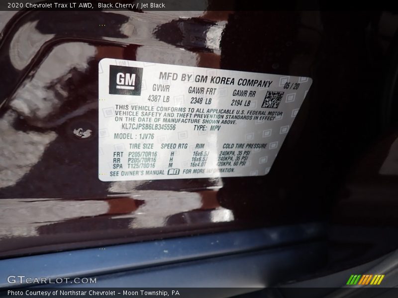 Black Cherry / Jet Black 2020 Chevrolet Trax LT AWD
