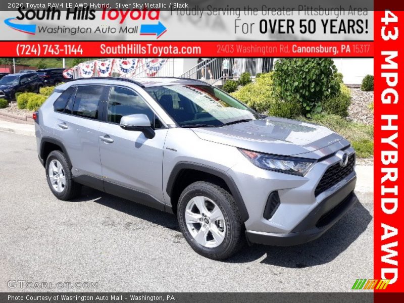 Silver Sky Metallic / Black 2020 Toyota RAV4 LE AWD Hybrid
