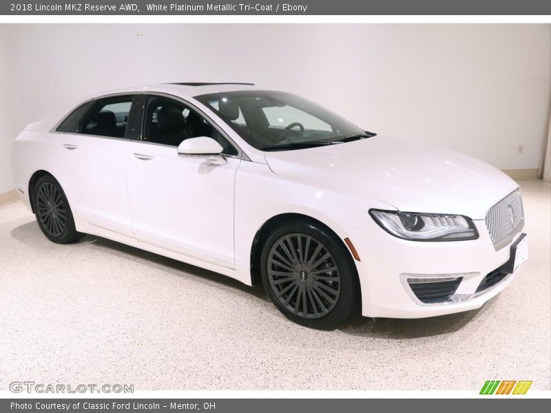 White Platinum Metallic Tri-Coat / Ebony 2018 Lincoln MKZ Reserve AWD