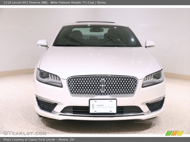 White Platinum Metallic Tri-Coat / Ebony 2018 Lincoln MKZ Reserve AWD