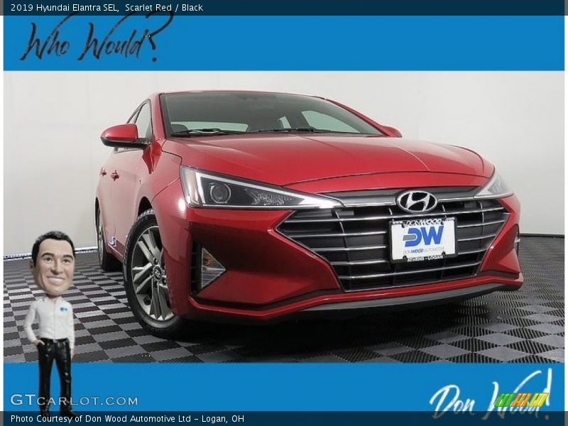 Scarlet Red / Black 2019 Hyundai Elantra SEL