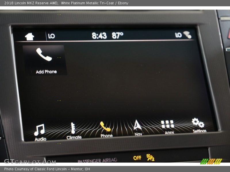 White Platinum Metallic Tri-Coat / Ebony 2018 Lincoln MKZ Reserve AWD