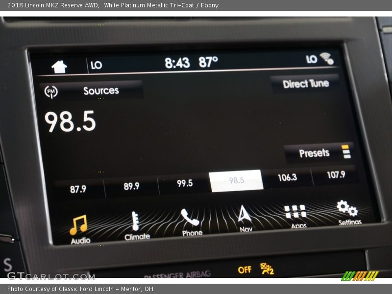 White Platinum Metallic Tri-Coat / Ebony 2018 Lincoln MKZ Reserve AWD