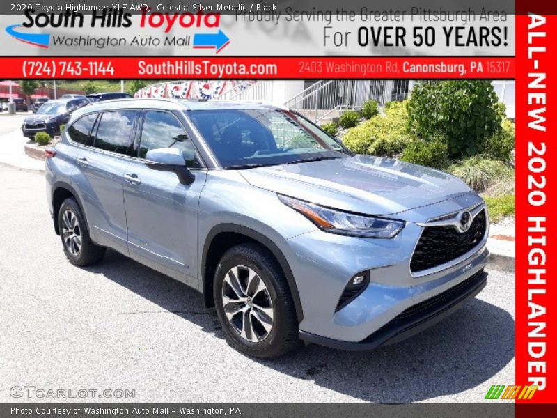 Celestial Silver Metallic / Black 2020 Toyota Highlander XLE AWD