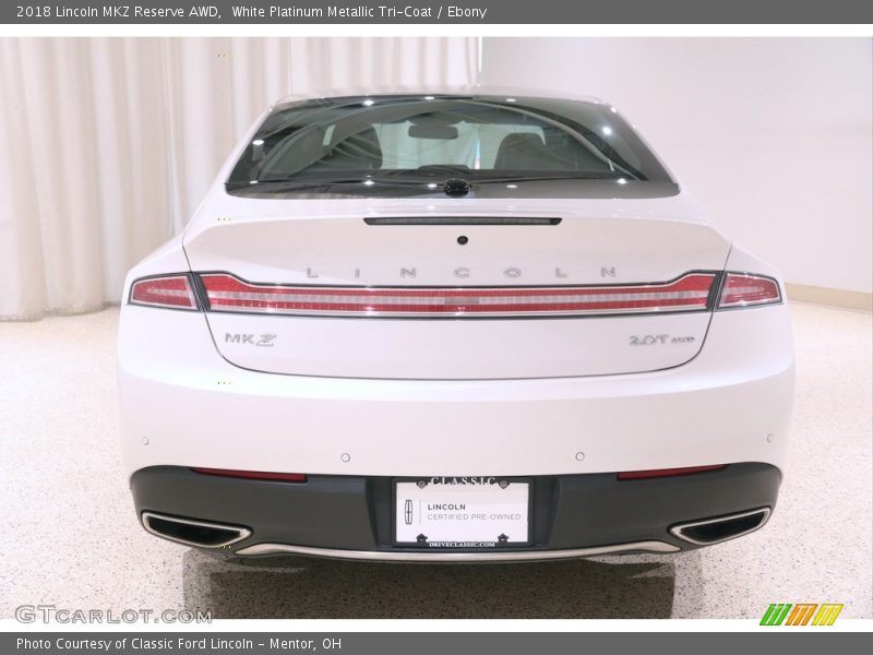 White Platinum Metallic Tri-Coat / Ebony 2018 Lincoln MKZ Reserve AWD