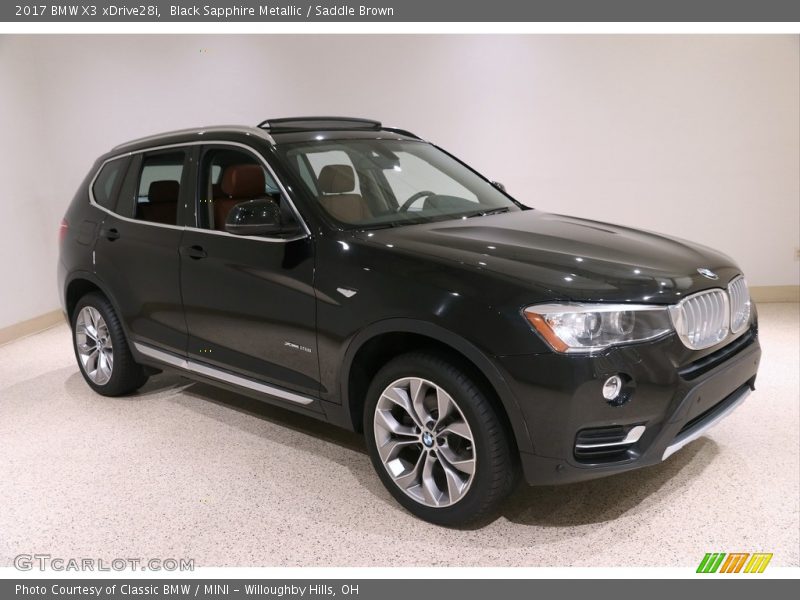 Black Sapphire Metallic / Saddle Brown 2017 BMW X3 xDrive28i