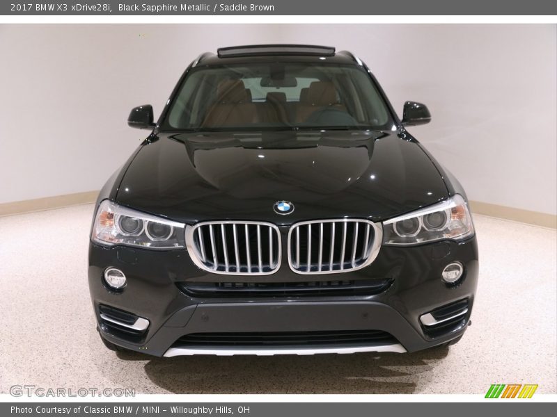 Black Sapphire Metallic / Saddle Brown 2017 BMW X3 xDrive28i