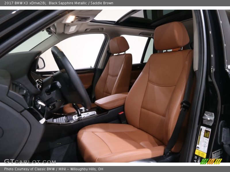 Black Sapphire Metallic / Saddle Brown 2017 BMW X3 xDrive28i
