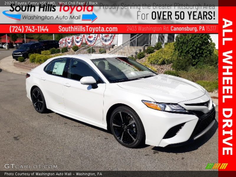 Wind Chill Pearl / Black 2020 Toyota Camry XSE AWD