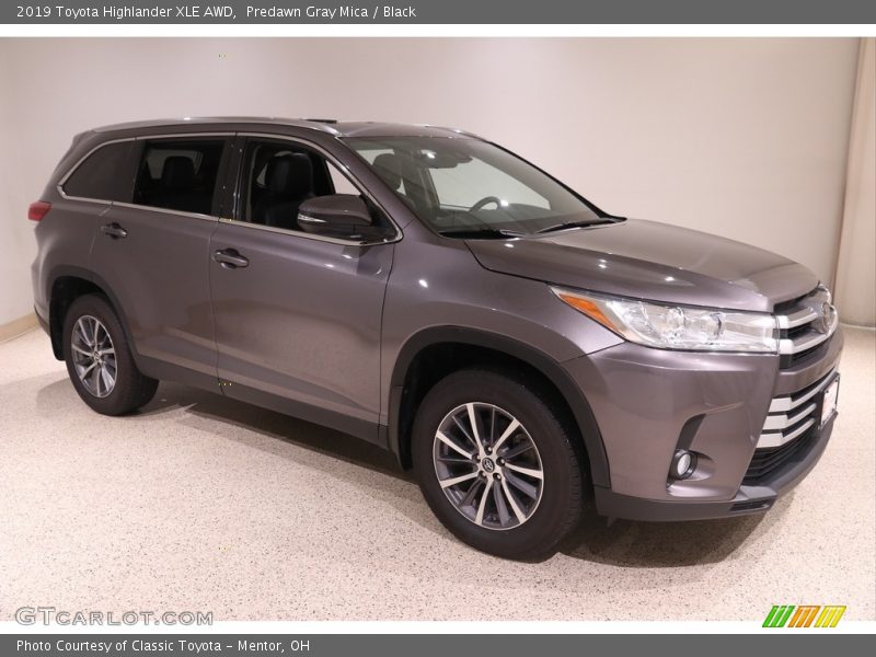 Predawn Gray Mica / Black 2019 Toyota Highlander XLE AWD