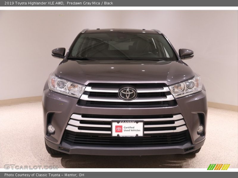 Predawn Gray Mica / Black 2019 Toyota Highlander XLE AWD