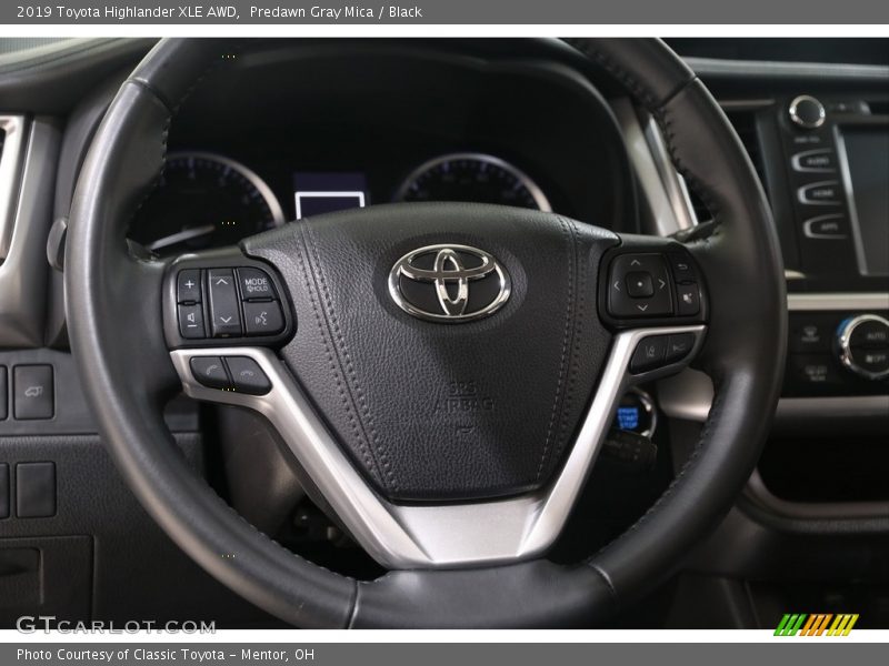 Predawn Gray Mica / Black 2019 Toyota Highlander XLE AWD
