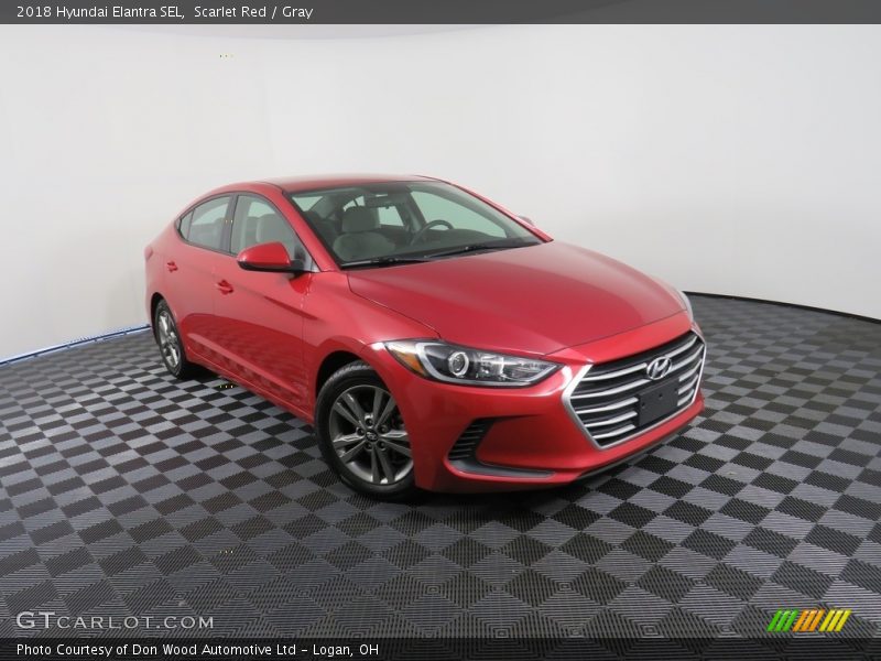 Scarlet Red / Gray 2018 Hyundai Elantra SEL