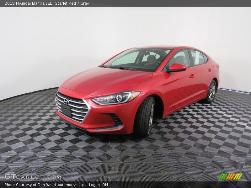 Scarlet Red / Gray 2018 Hyundai Elantra SEL
