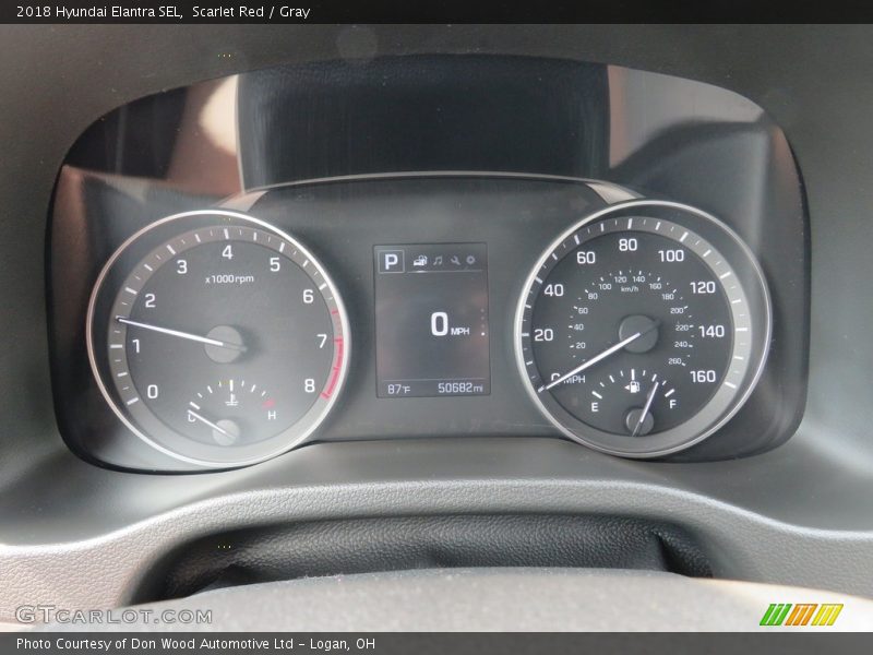 Scarlet Red / Gray 2018 Hyundai Elantra SEL
