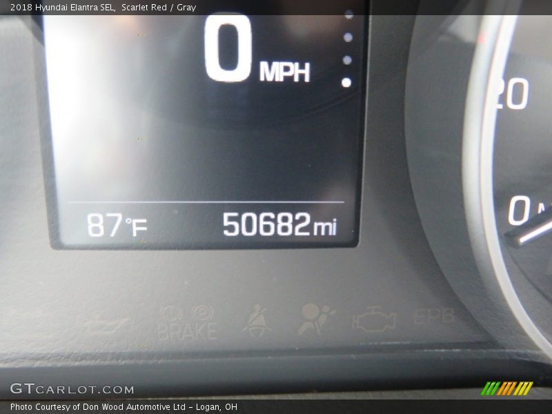 Scarlet Red / Gray 2018 Hyundai Elantra SEL