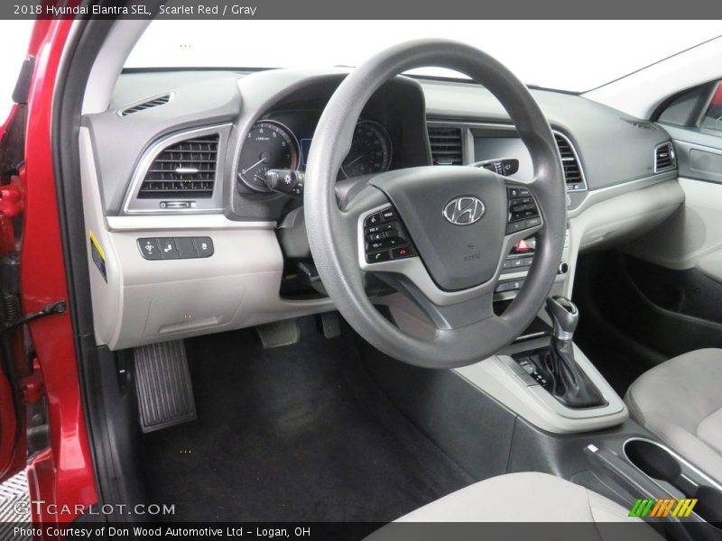 Scarlet Red / Gray 2018 Hyundai Elantra SEL