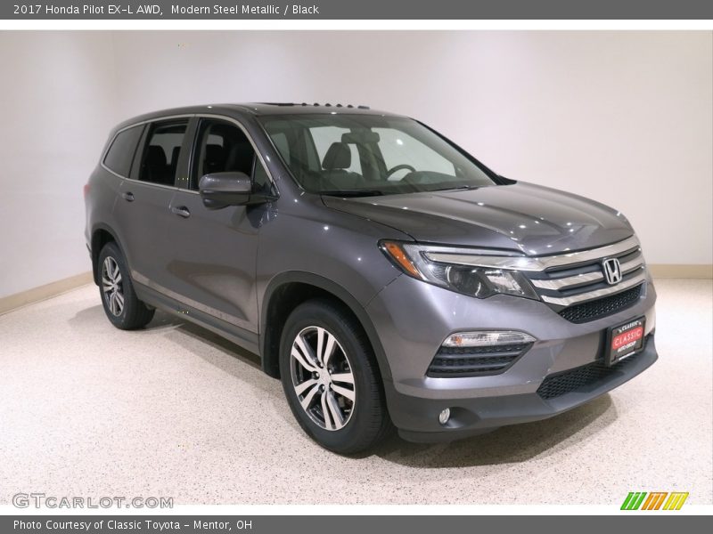 Modern Steel Metallic / Black 2017 Honda Pilot EX-L AWD