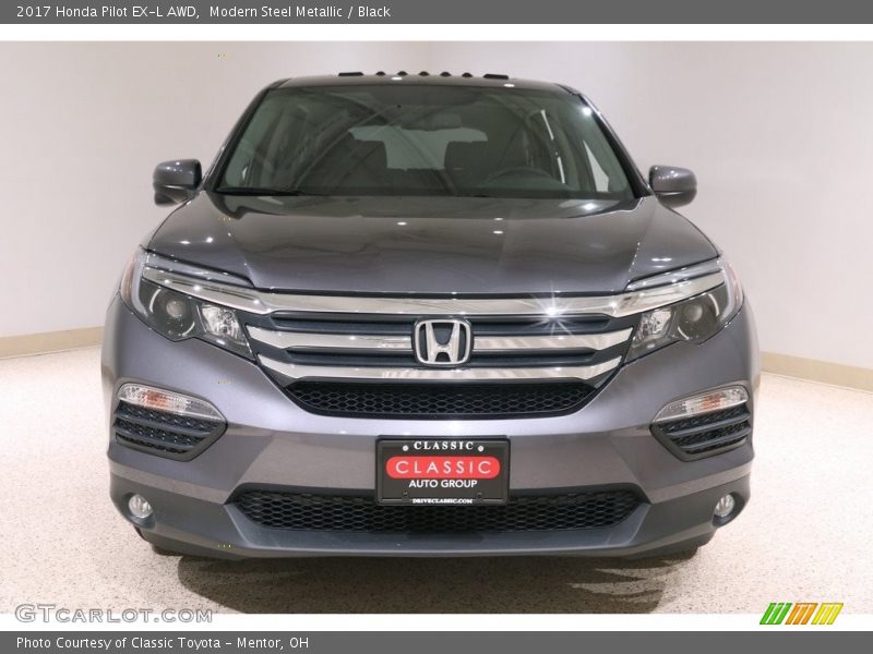 Modern Steel Metallic / Black 2017 Honda Pilot EX-L AWD
