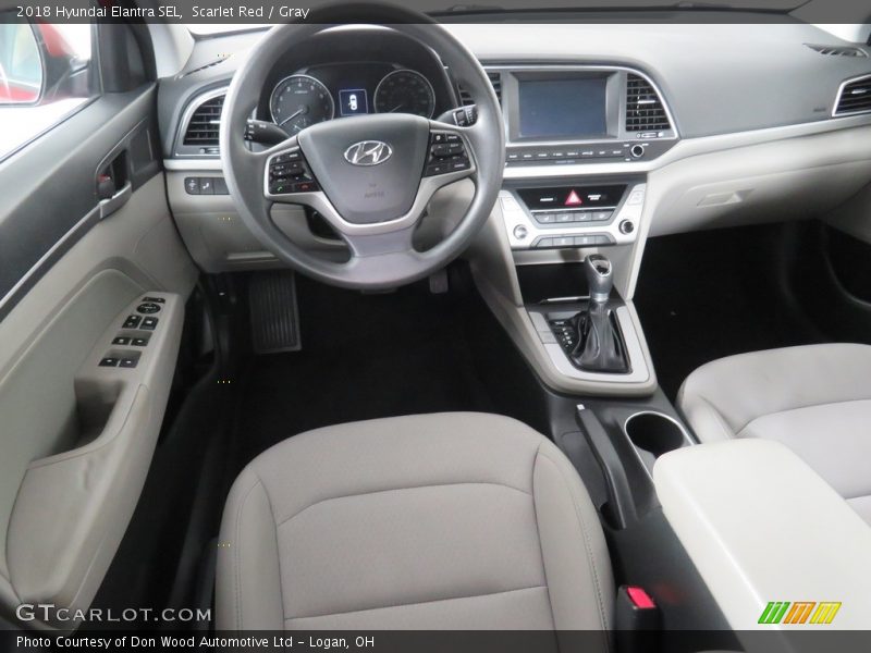 Scarlet Red / Gray 2018 Hyundai Elantra SEL