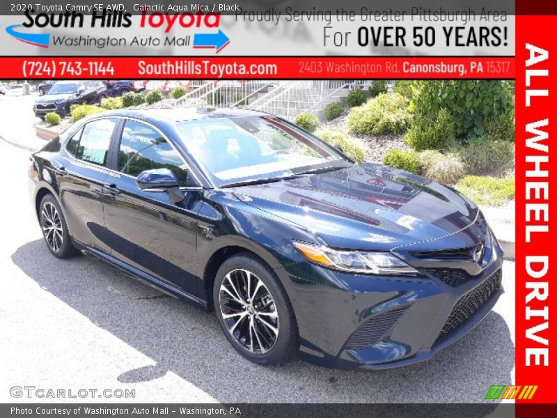 Galactic Aqua Mica / Black 2020 Toyota Camry SE AWD