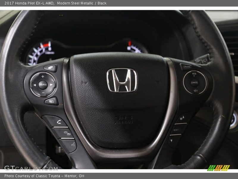 Modern Steel Metallic / Black 2017 Honda Pilot EX-L AWD