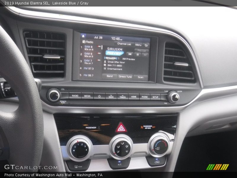 Lakeside Blue / Gray 2019 Hyundai Elantra SEL