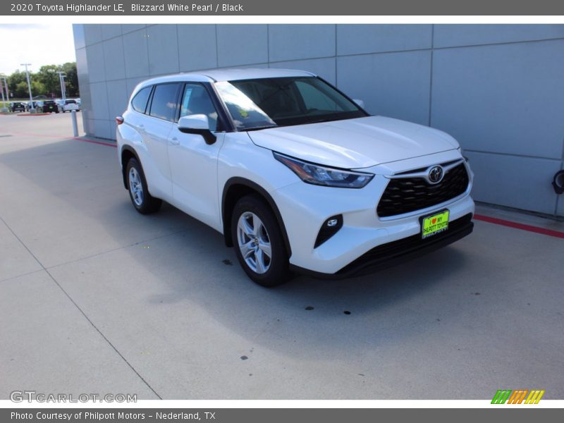 Blizzard White Pearl / Black 2020 Toyota Highlander LE