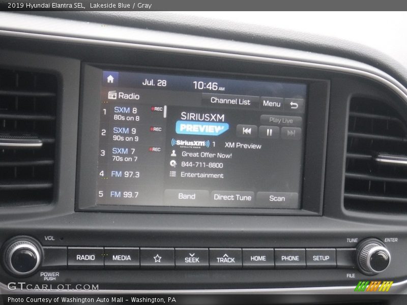 Lakeside Blue / Gray 2019 Hyundai Elantra SEL