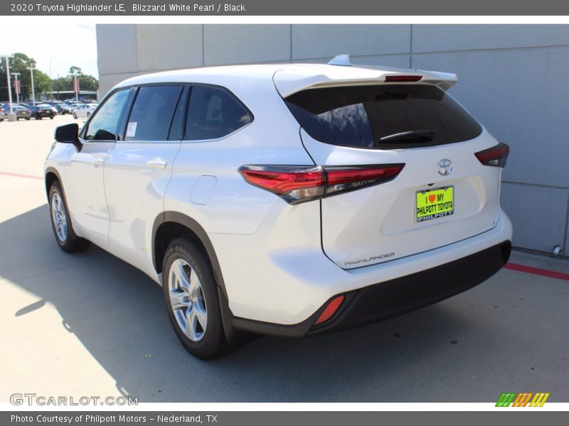 Blizzard White Pearl / Black 2020 Toyota Highlander LE
