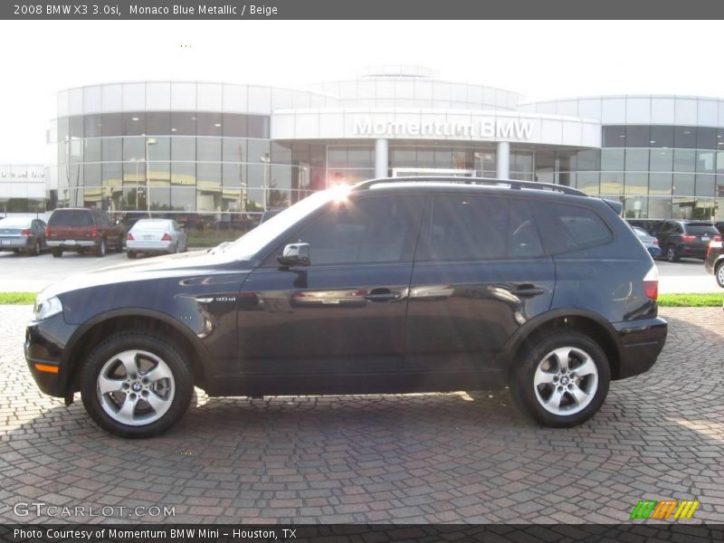 Monaco Blue Metallic / Beige 2008 BMW X3 3.0si