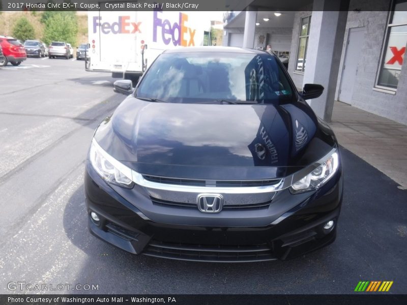 Crystal Black Pearl / Black/Gray 2017 Honda Civic EX-T Coupe
