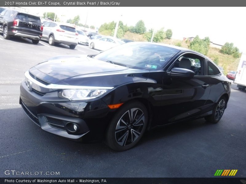 Crystal Black Pearl / Black/Gray 2017 Honda Civic EX-T Coupe