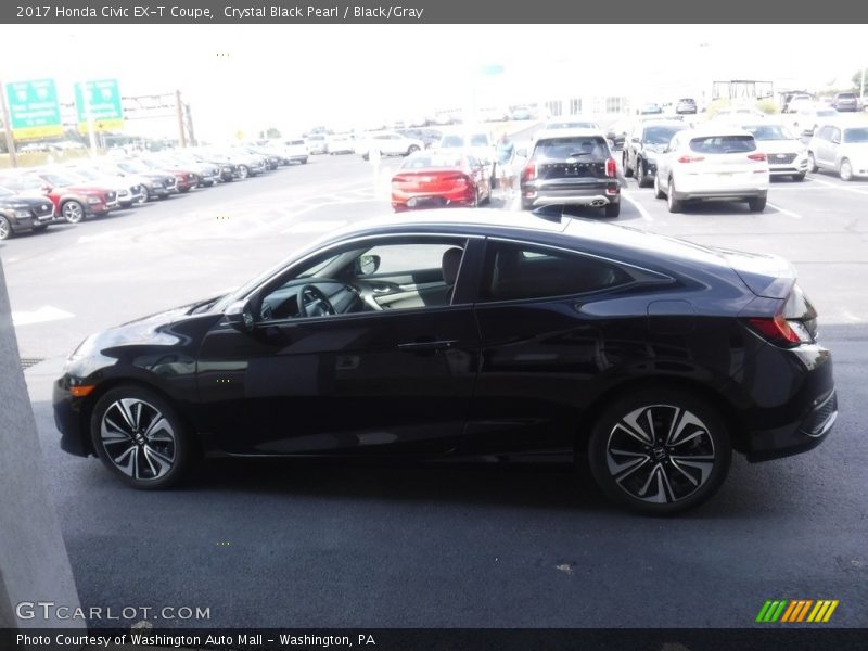 Crystal Black Pearl / Black/Gray 2017 Honda Civic EX-T Coupe