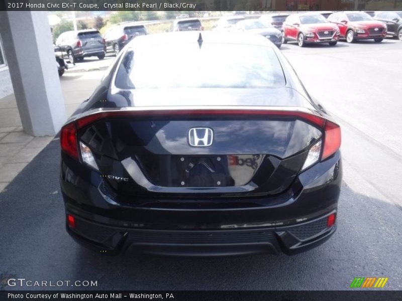 Crystal Black Pearl / Black/Gray 2017 Honda Civic EX-T Coupe