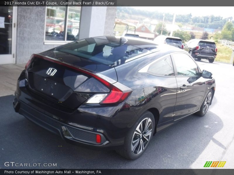 Crystal Black Pearl / Black/Gray 2017 Honda Civic EX-T Coupe