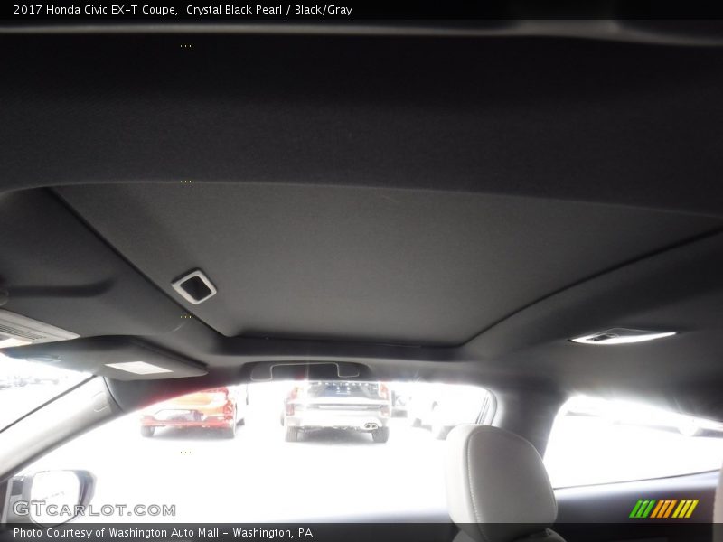 Crystal Black Pearl / Black/Gray 2017 Honda Civic EX-T Coupe