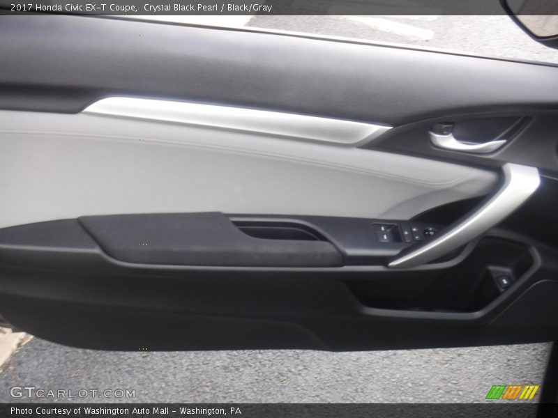 Crystal Black Pearl / Black/Gray 2017 Honda Civic EX-T Coupe