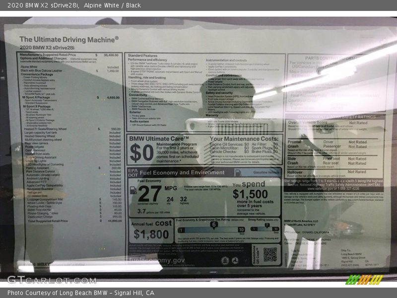 Alpine White / Black 2020 BMW X2 sDrive28i