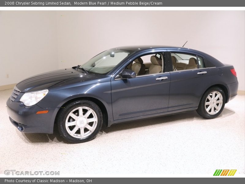 Modern Blue Pearl / Medium Pebble Beige/Cream 2008 Chrysler Sebring Limited Sedan