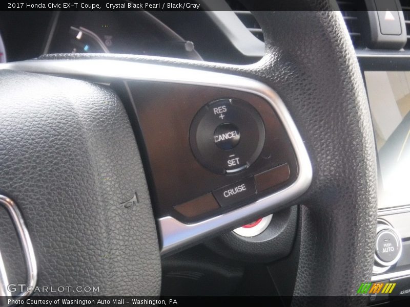 Crystal Black Pearl / Black/Gray 2017 Honda Civic EX-T Coupe