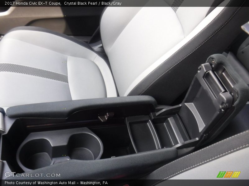 Crystal Black Pearl / Black/Gray 2017 Honda Civic EX-T Coupe