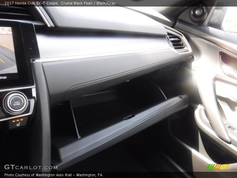 Crystal Black Pearl / Black/Gray 2017 Honda Civic EX-T Coupe