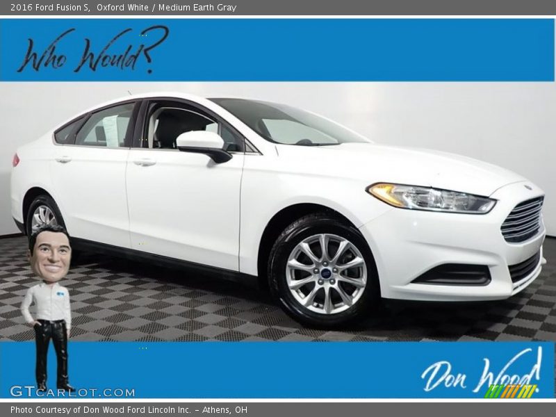 Oxford White / Medium Earth Gray 2016 Ford Fusion S